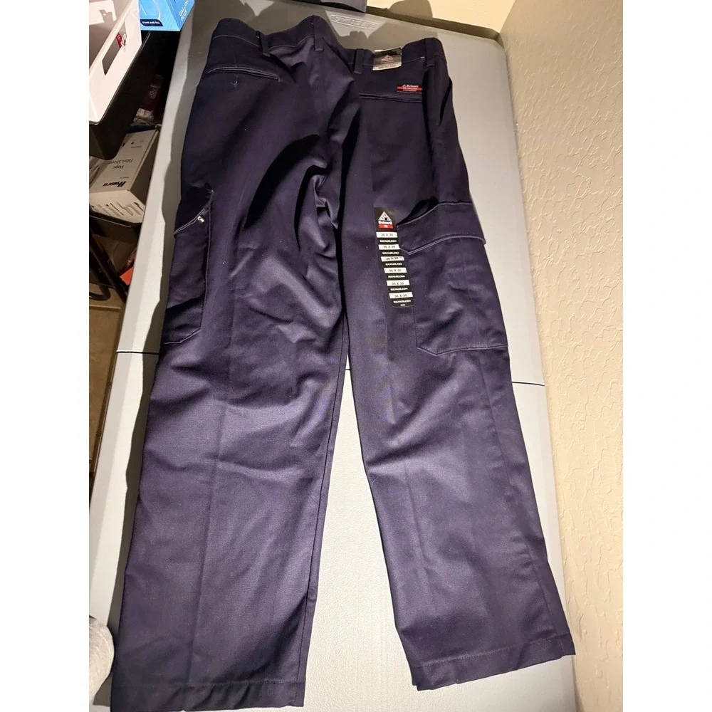 Bulwark FR Mens Navy Blue Flame Resistant Cargo Work Pants 36x30 NFPA 2112